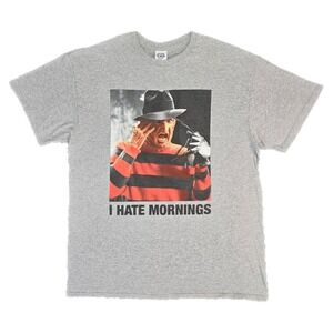 Freddy Kruger Large Shirt Nightmare On Elm Street Hate Mornings Horror Novelty